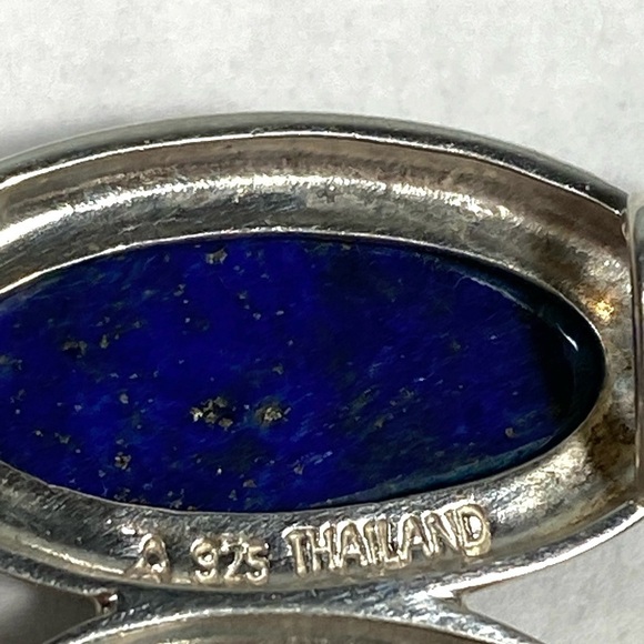 925 Thailand Pendant Sterling Silver Lapis Lazuli Turquoise? 4.56g Vintage - Picture 5 of 7